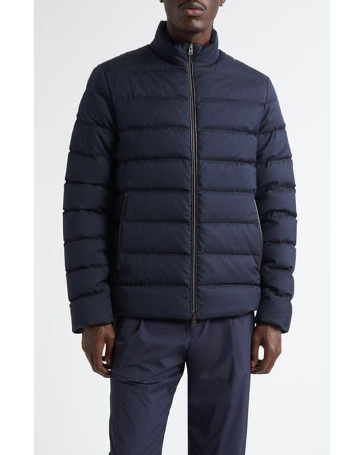 Herno Men's Blue Quilted Bomber Jacket