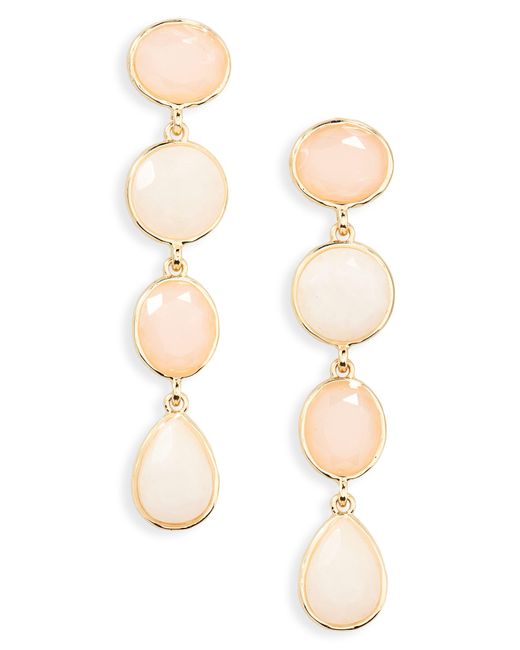 Nordstrom White Mixed Stone Linear Drop Earrings