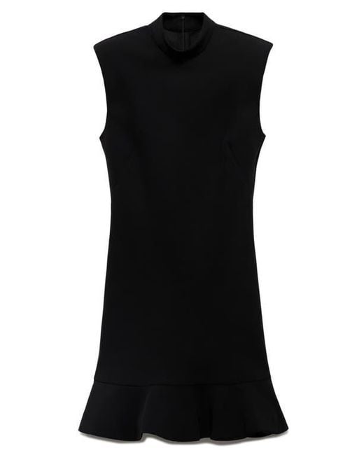 Mango Short Ruffle Dress in Black | Lyst