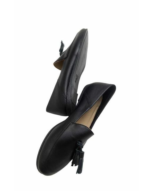 Forever & Always Shoes Black Mona Soft Leather Tassel Loafer