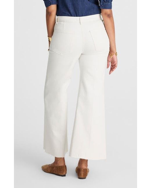 Madewell White The Flared Wide Leg Crop Jeans