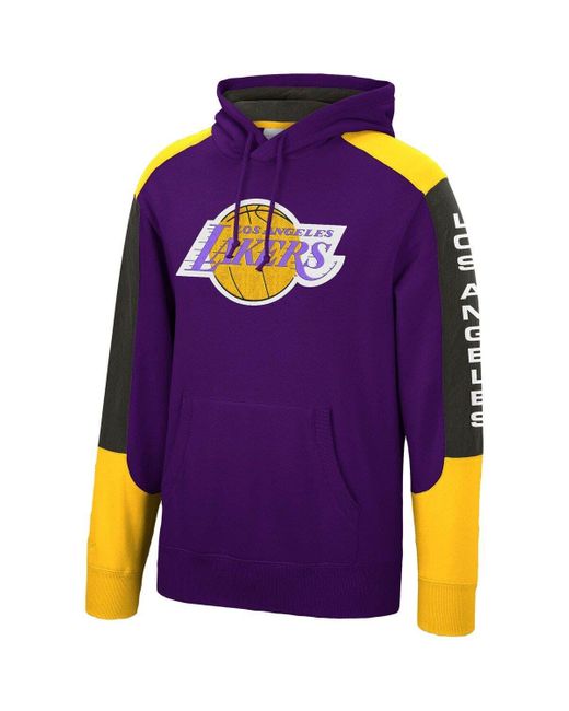 Los Angeles Lakers Logo Hoodie from Homage. | Royal Purple | Vintage Apparel from Homage.