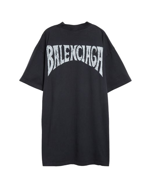 Balenciaga Black Logo Graphic T-shirt Dress