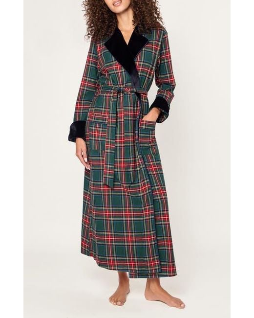 Petite Plume Blue Kensington Tartan Cotton Twill Robe