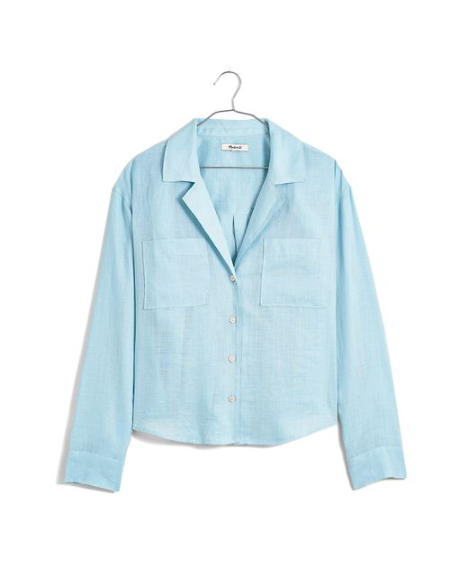 Madewell Blue Resort Ramie Button-up Shirt