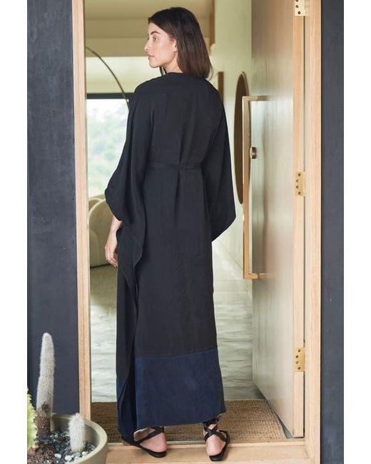 ocean + main Blue Belted Caftan