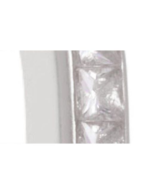 Reiss White Mia Modern Cubic Zirconia Hoop Earrings