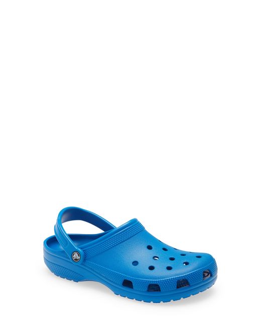 fuzzy light blue crocs