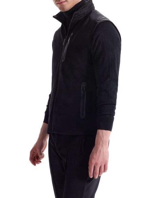Bugatchi Black Soft Touch Performance Knit Vest for men