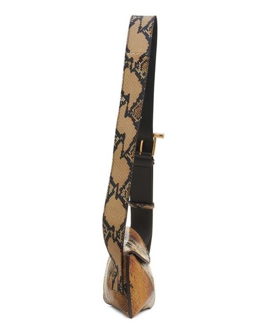 Alexander McQueen Natural T-Bar Sling Python Embossed Leather Crossbody Bag