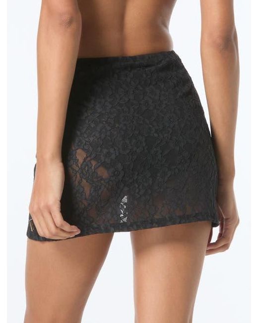 MICHAEL Michael Kors Black Lace Pull On Cover Up Skirt