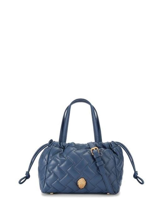 Kurt Geiger Blue Small Kensington String Quilted Leather Tote