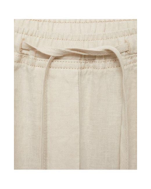 Mango Natural Linen Drawstring Pants