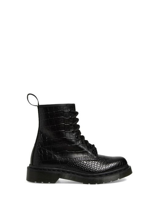 Dr. Martens Black 1460 Croc Embossed Combat Boot