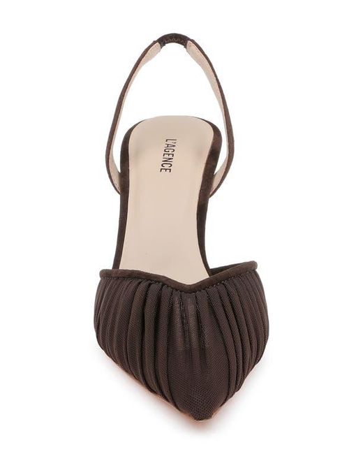 L'Agence Brown Bowery Pointed Toe Slingback Pump
