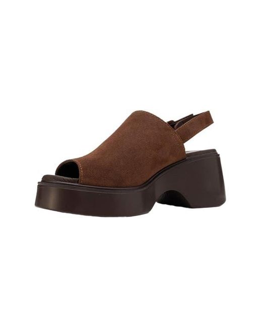 Forever & Always Shoes Brown Power Leather Platform Wedge Sandals
