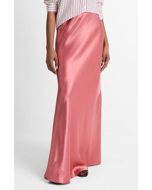 Vince Pink Satin Maxi Skirt