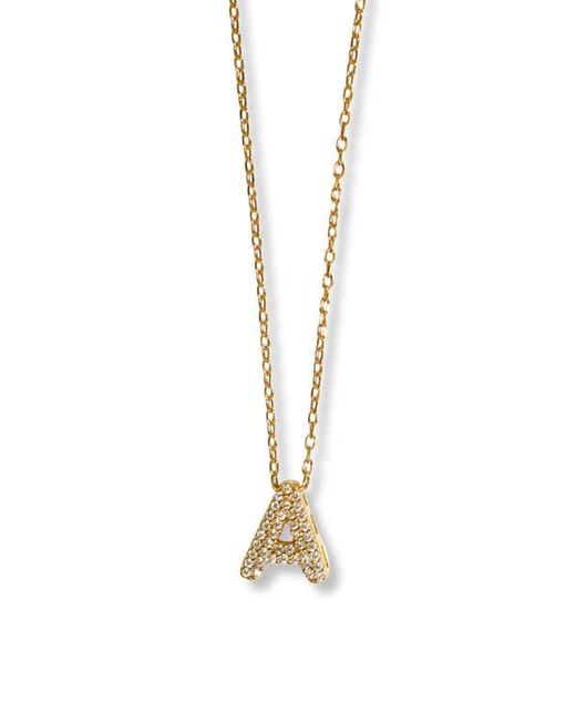 Argento Vivo Sterling Silver Metallic Cubic Zirconia Bubble Inital Pendant Necklace