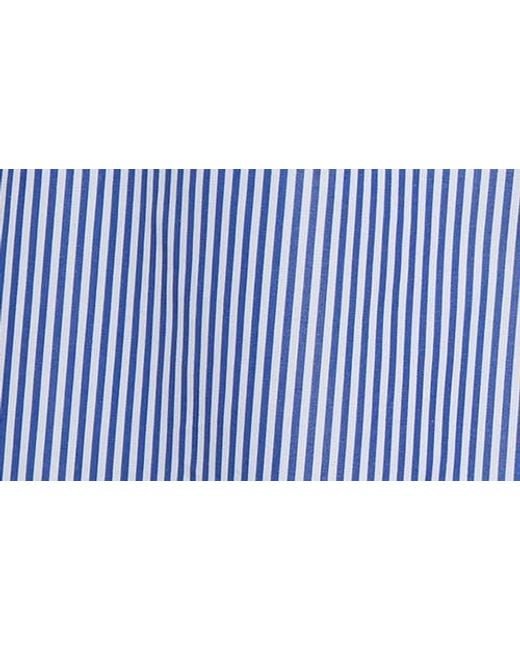 Lafayette 148 New York Blue Riverside Crinkle Stripe Shorts