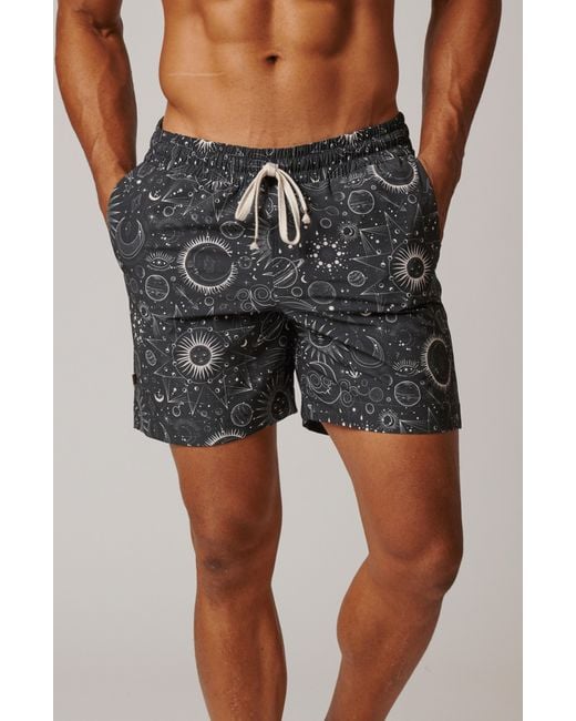 LEISURE LAB Gray Celestial Swim Trunk for men
