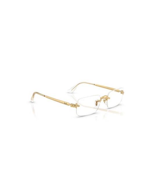 Ray-Ban Metallic 52Mm Rectangle Optical Glasses