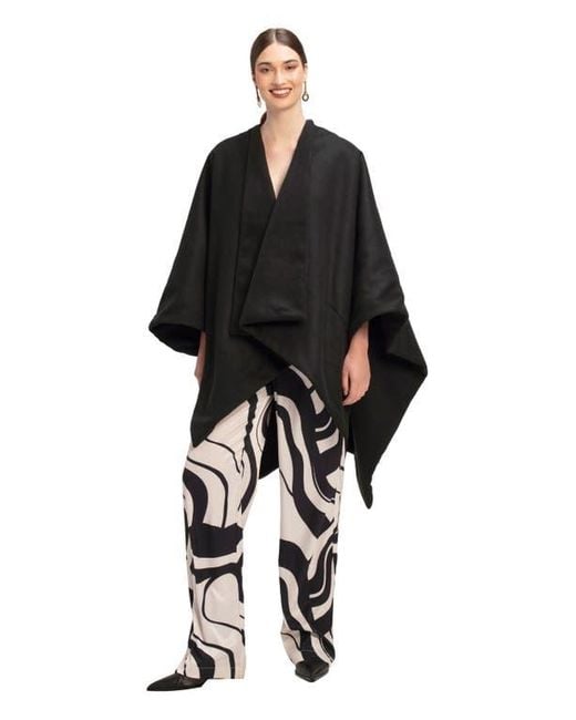 Diarrablu Black Double-Layered Wrap Cape Noir