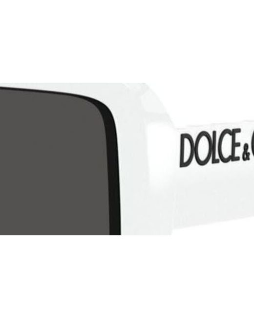 Dolce & Gabbana Black 134Mm Rectangular Shield Sunglasses