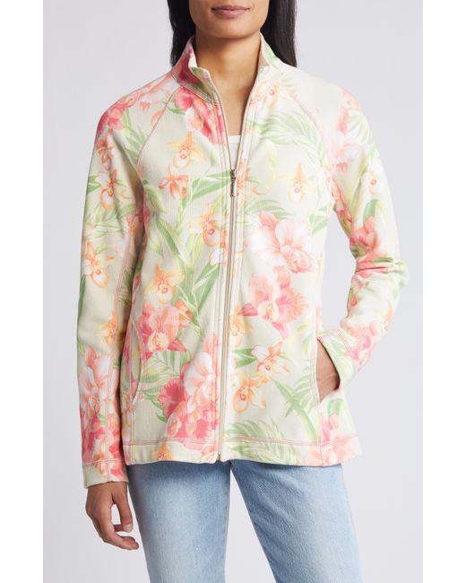 Tommy Bahama Pink Aruba Fleur De Lei Front Zip Jacket