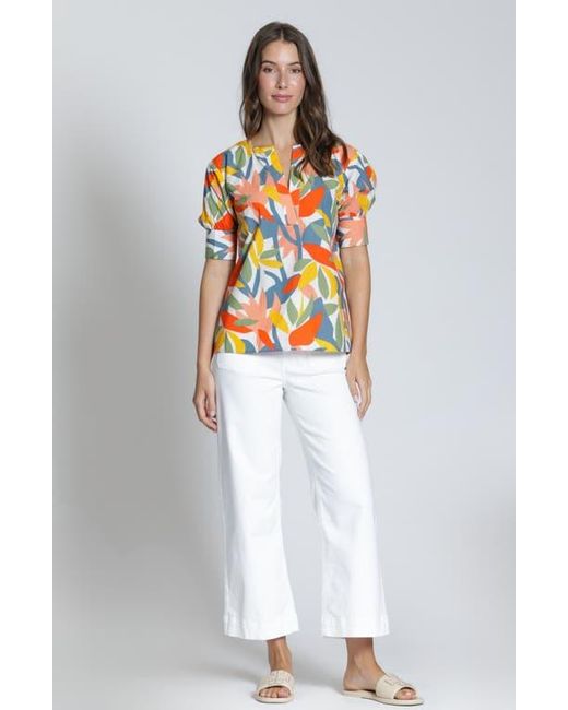 Apny Multicolor Split Neck Top