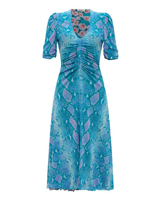 Diane von Furstenberg Blue Koren Reversible Dress
