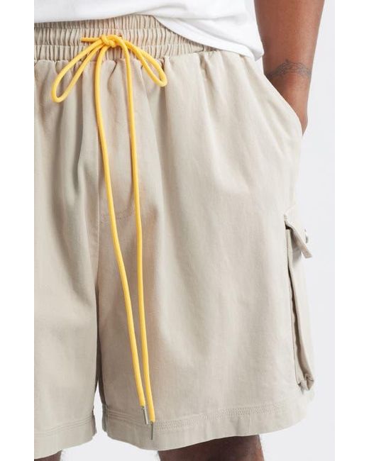 DIET STARTS MONDAY Natural Cotton Drawstring Cargo Shorts for men