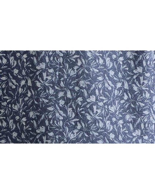 Bugatchi Blue Julian Shaped Fit Floral Print Cotton Button-Up Shirt for men