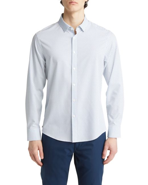 Mizzen+Main White Mizzen+main Leeward Geometric Print Button-up Performance Shirt for men