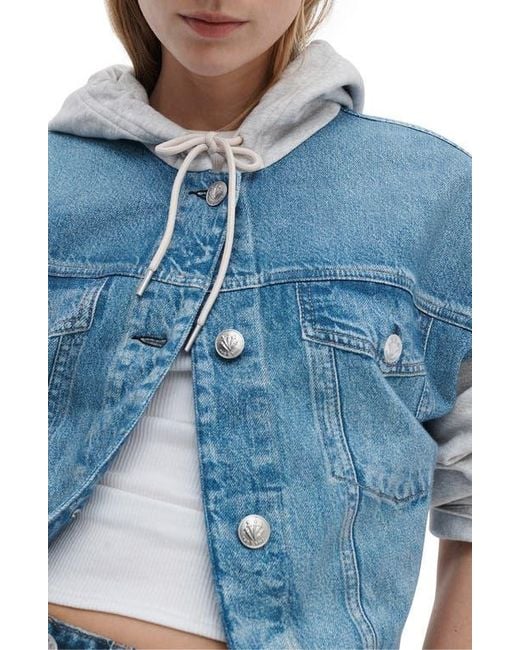 Rag & Bone Blue Rb Miramar Mixed Media Jacket
