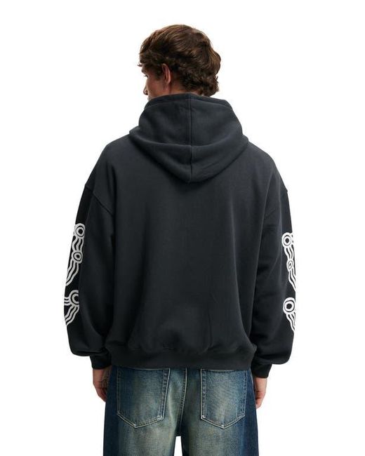 Cotton On Black Tylah Saunders Box Fit Hoodie for men