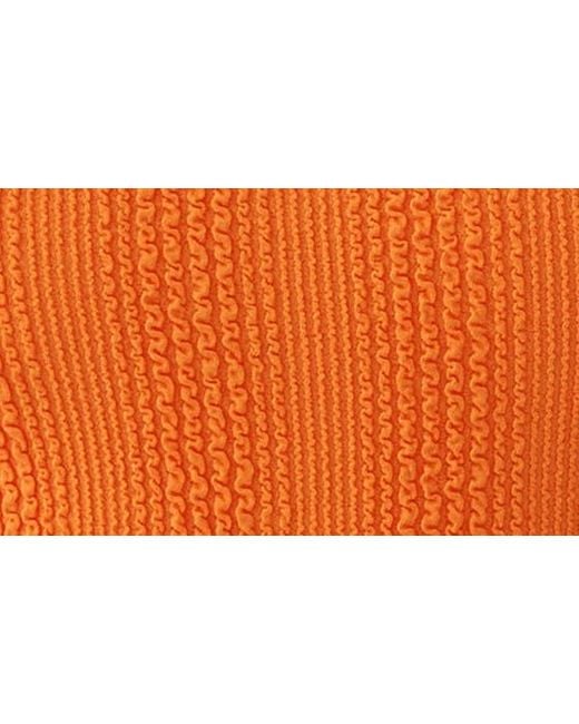 Mango Orange Textured One-piece Swimsuit