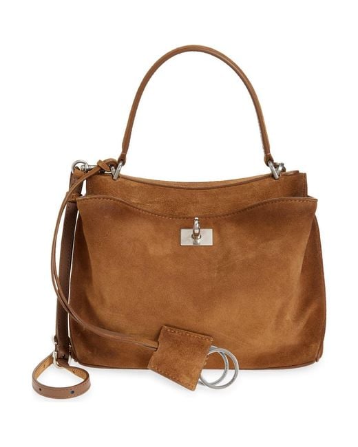 Balenciaga Brown Small Rodeo Suede Top Handle Bag