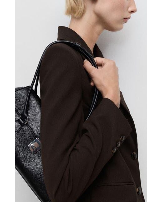 Mango Black Straight Fit Blazer