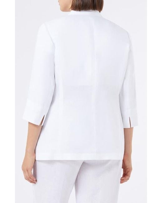 Marina Rinaldi White Sabadel Linen Jacket