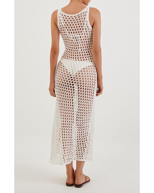 ViX White Nicole Crochet Cover-up Midi Dress