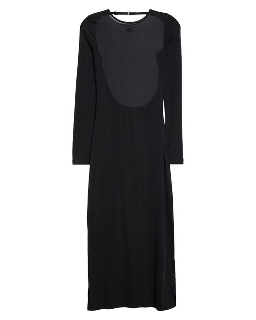 Courreges Black Tube Sheer Second Skin Long Sleeve Maxi Dress
