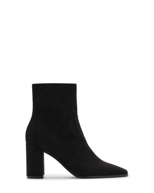Mango Black Faux Suede Block Heel Bootie