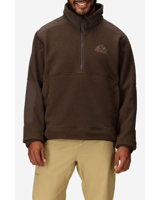 Marmot Brown Wanderer High Pile Fleece Half Zip Pullover for men