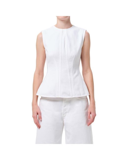 Agolde White Corbin Denim Shell Top