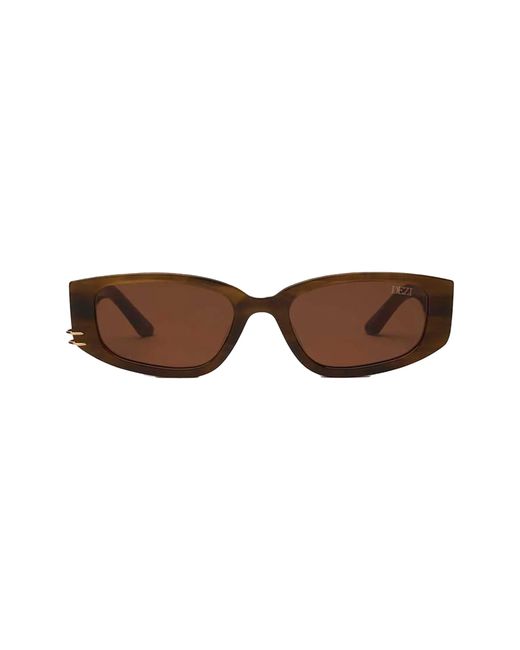 DEZI Brown Cuffed 53Mm Square Sunglasses