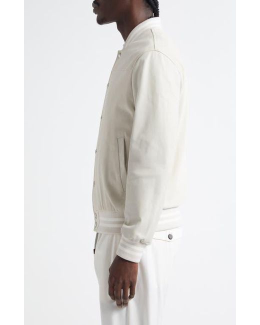 Eleventy Natural Leather Bomber Jacket for men