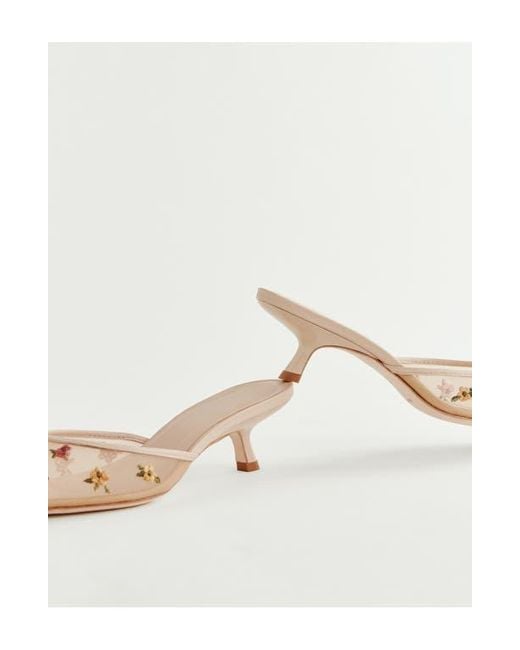 Reformation Natural Wilda Pointed Toe Kitten Mule