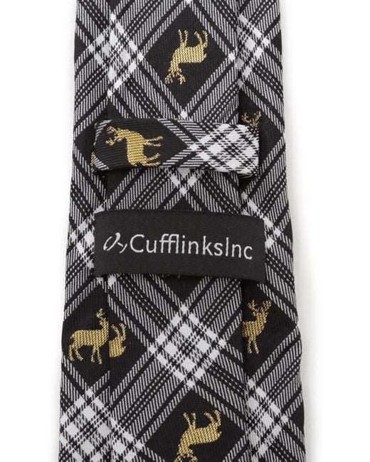 Cufflinks Inc. Gray Stag Plaid Silk Tie for men