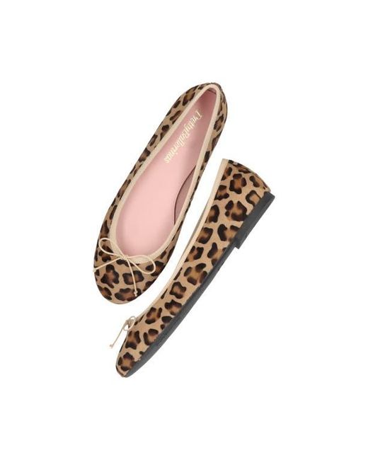Pretty Ballerinas Natural Round Toe Leopard Ballet Flat