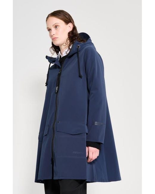 Stutterheim Blue Mosebacke Patch Matte Raincoat